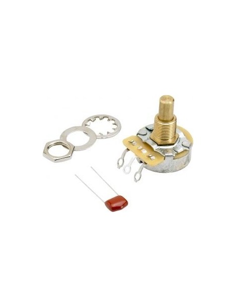 POTENCIÓMETRO 250K FENDER NO LOAD PUNTA SÓLIDA GUITARRA /BAJO TONO BASE 24mm/LARGO 18mm CON CAPACITADOR 022MF UNIDAD