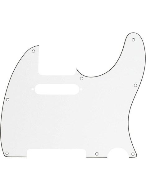 GOLPEADOR ELÉCTRICA FENDER ORIGINAL TELECASTER 8-ORIFICIOS MOUNT MULTI-PLY PARCHMENT 3 CAPAS PARCH-NEGRO-PARCH 991375000
