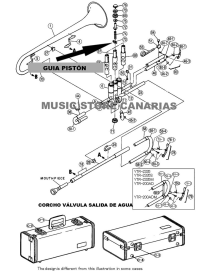 GUÍA PISTÓN TROMPETA YAMAHA A3141090 3 UNIDADES