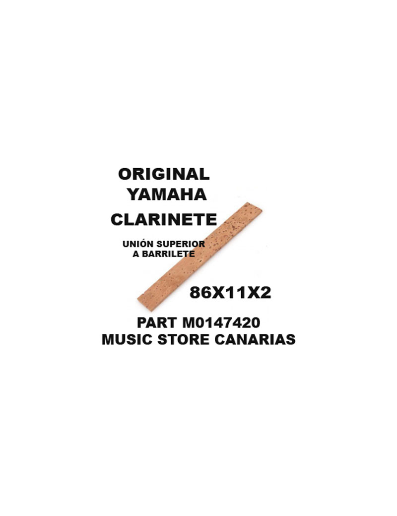 CORCHO DE UNIÓN SUPERIOR A BARRILETE (L) CLARINETE YAMAHA 86X11X2 M0147420