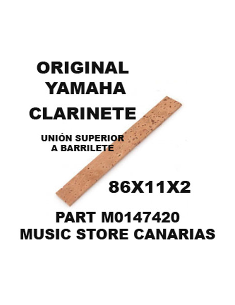 CORCHO DE UNIÓN SUPERIOR A BARRILETE (L) CLARINETE YAMAHA 86X11X2 M0147420