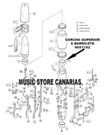 CORCHO DE UNIÓN SUPERIOR A BARRILETE (L) CLARINETE YAMAHA 86X11X2 M0147420