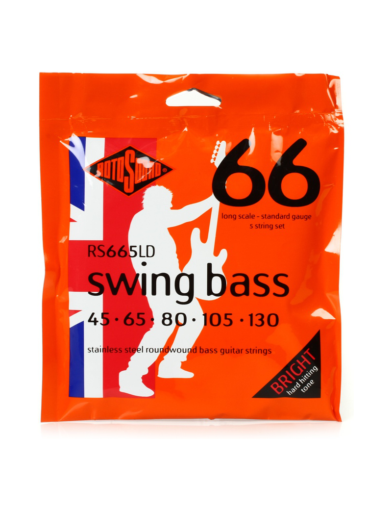 CUERDA BAJO ELÉCTRICO ROTOSOUND RS665LD 45-130 5 CUERDAS NICKEL JUEGO