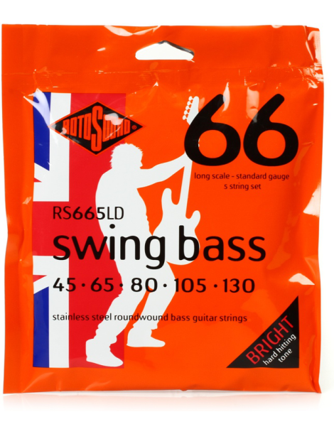 CUERDA BAJO ELÉCTRICO ROTOSOUND RS665LD 45-130 5 CUERDAS NICKEL JUEGO