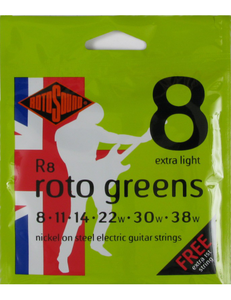 CUERDA ELÉCTRICA ROTOSOUND R8 8-38 NICKEL EXTRA LIGHT JUEGO