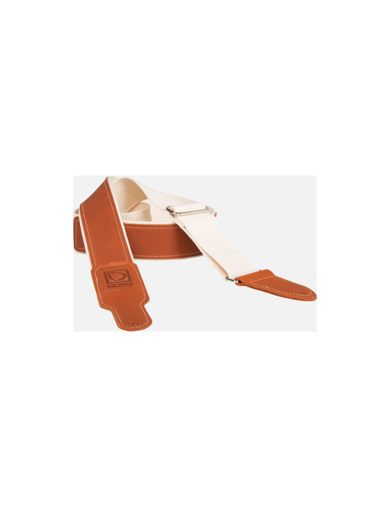 CORREA GUITARRA BOSS NYLON NATURAL CON EXTREMOS EN CUERO BSH20NAT