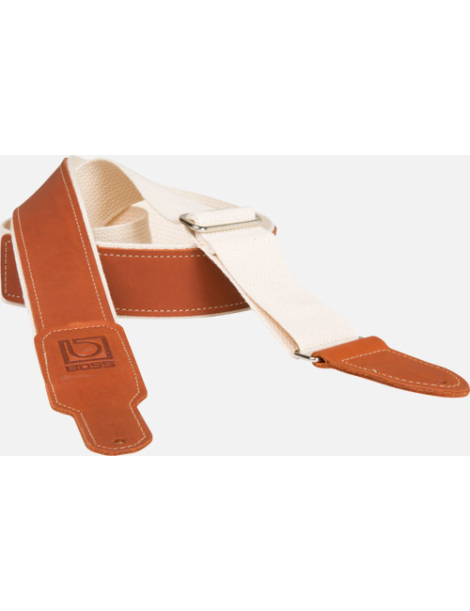 CORREA GUITARRA BOSS NYLON NATURAL CON EXTREMOS EN CUERO BSH20NAT