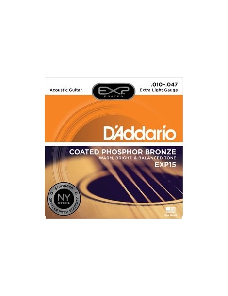 CUERDA ACÚSTICA D'ADDARIO EXP-15 10-47 PHOSPHOR BRONZE EXTRA LIGHT JUEGO