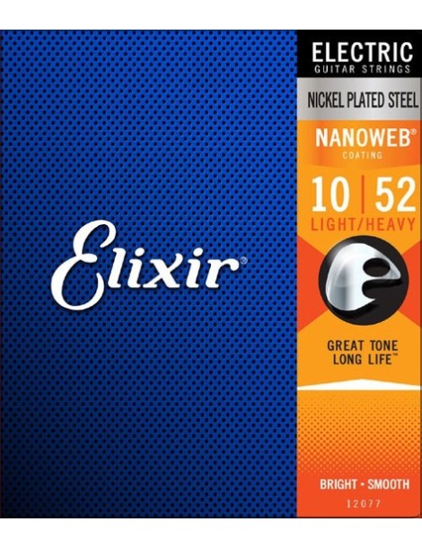 CUERDA ELÉCTRICA ELIXIR12077 10-52 NANOWEB ANTI-RUST JUEGO