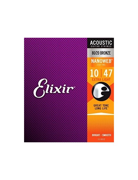 CUERDA ACÚSTICA ELIXIR 11002 10-47 NANOWEB EXTRA LIGHT JUEGO