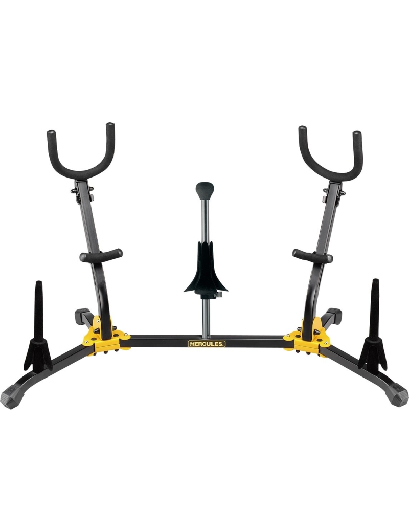 SOPORTE SAXO DOBLE ALTO / TENOR O SOPRANO + 2 FLAUTAS Y CLARINETE HERCULES DS-538B