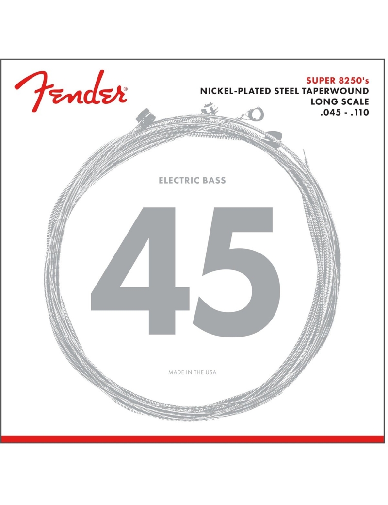 CUERDA BAJO ELÉCTRICO FENDER 8250 45-110 ACERO NICKELADO JUEGO 0738250406