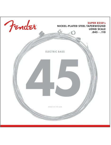 CUERDA BAJO ELÉCTRICO FENDER 8250 45-110 ACERO NICKELADO JUEGO 0738250406