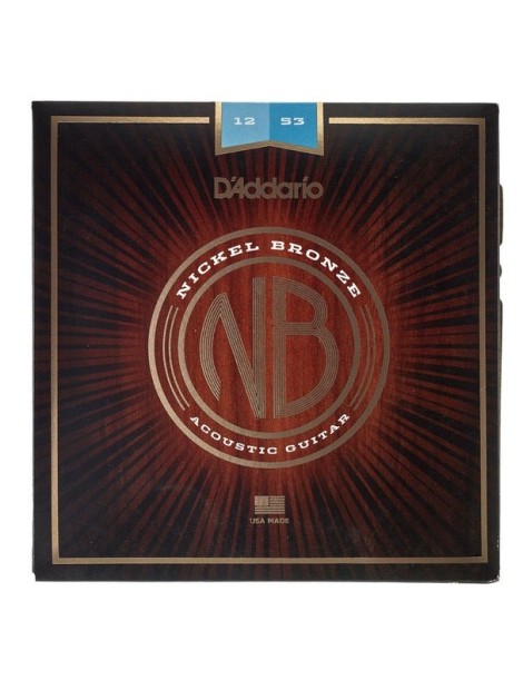 CUERDA ACÚSTICA D'ADDARIO NB1253 12-53 NICKEL BRONZE LIGHT JUEGO