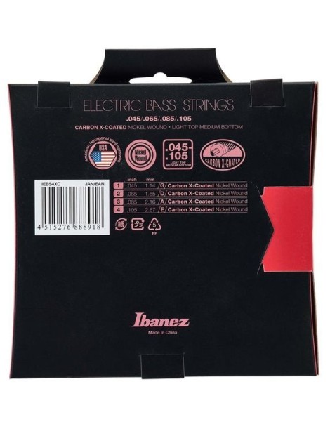 CUERDA BAJO ELÉCTRICO IBANEZ IEBS4XC 45-105 CARBÓN RECUBIERTAS JUEGO
