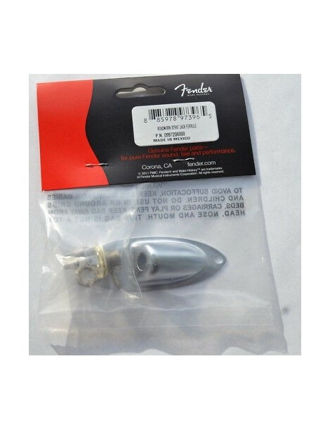 FICHA JACK H CHASIS CON PLACA DE MONTAJE FENDER PARA STRATOCASTER CROMADA 0997206000