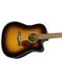 GUITARRA ACÚSTICA FENDER 4/4 RECORTADA CD-140SCE WN SB SUNBURST CON PREVIO Y FUNDA 0970213332