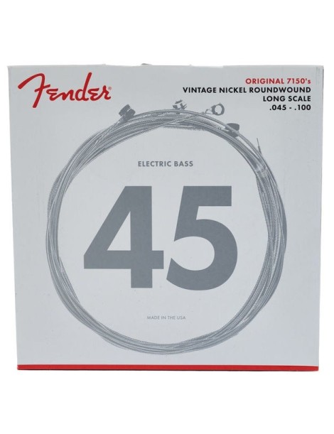 CUERDA BAJO ELÉCTRICO FENDER 7150ML 45-100 PURE NICKEL JUEGO 737150405
