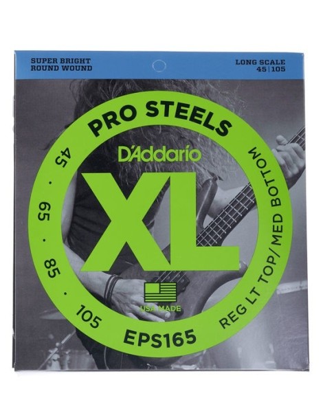 CUERDA BAJO ELÉCTRICO D'ADDARIO EPS-165 45-105 REG PRO STEELS JUEGO