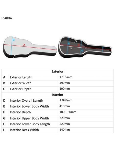 ESTUCHE GUITARRA ACÚSTICA FS40DA TWEED AW/AVD/V/PF/PF1512