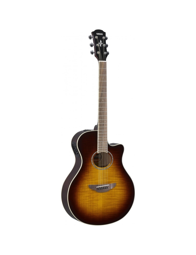 GUITARRA ACÚSTICA YAMAHA 4/4 RECORTADA APX600FMTBS FLAME MAPLE TABACCO SUNBURST CON PREVIO