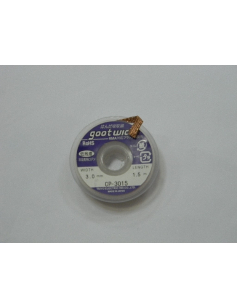 DESOLDADOR GOOD WICK 3,0mm, 1,5 METROS PARA QUITAR ESTAÑO VIEJO ANTES DE SOLDAR