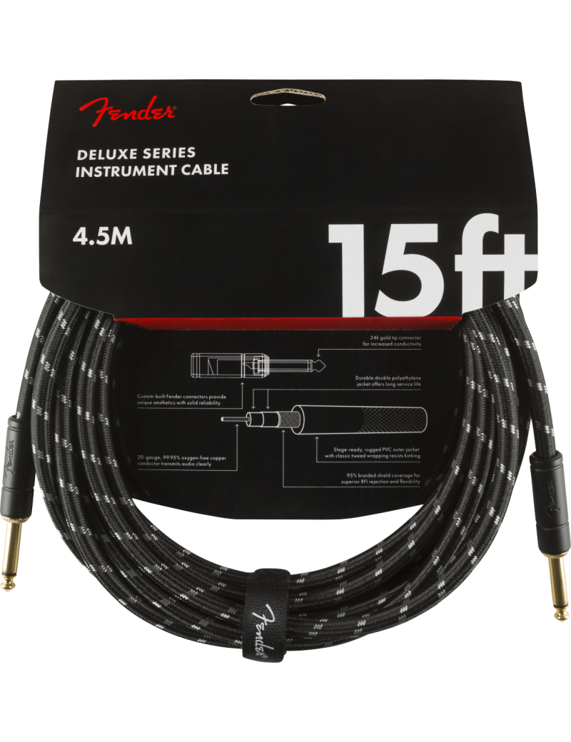 CABLE JACK M - JACK M 4,5 METROS FENDER DELUXE COLOR TWEED NEGRO 990820083