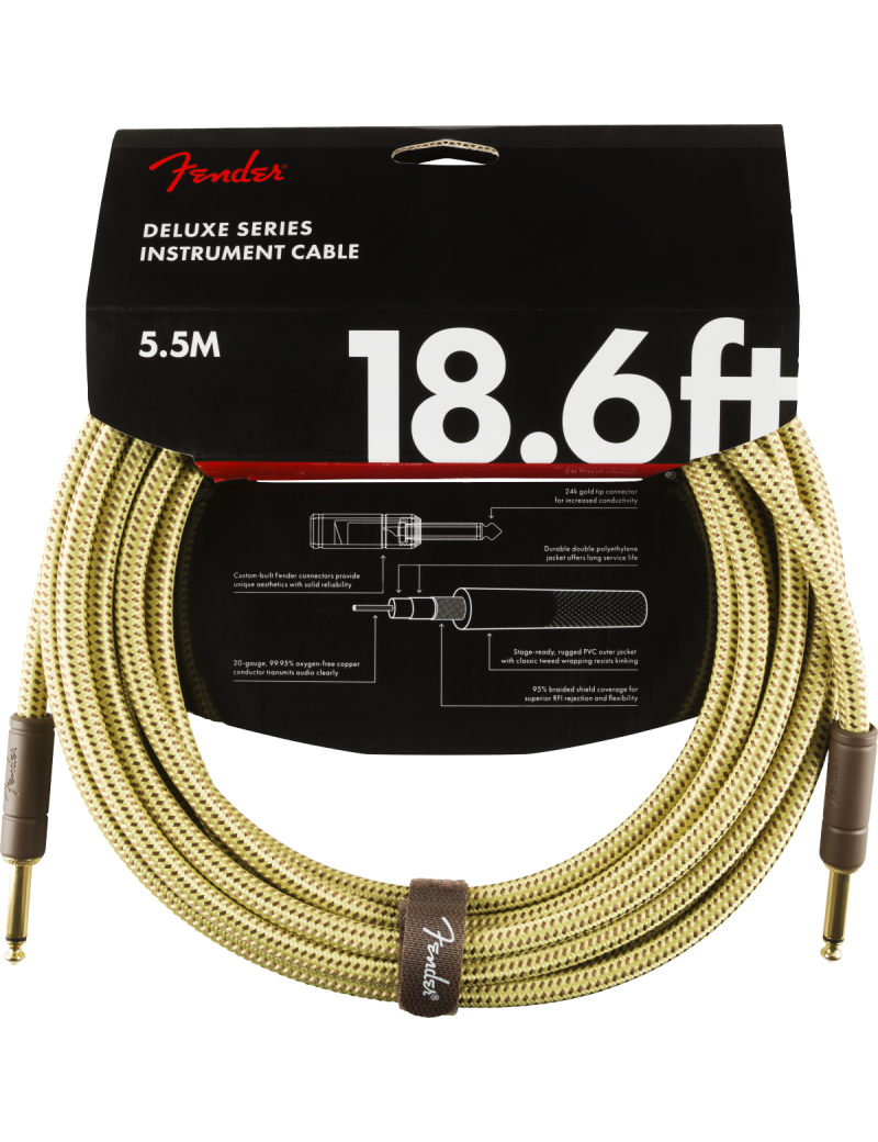 CABLE JACK M - JACK M 5,5 METROS FENDER DELUXE COLOR TWEED AMARILLO