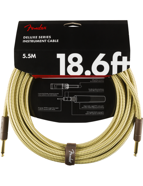 CABLE JACK M - JACK M 5,5 METROS FENDER DELUXE COLOR TWEED AMARILLO CABLE JACK M - JACK M 5,5 METROS FENDER DELUXE COLOR TWEED AMARILLO