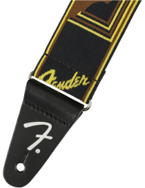 CORREA GUITARRA FENDER WEIGHLESS MONOFRAM NEGRO/AMARILLO /MARRÓN 990686006