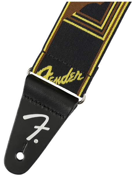 CORREA GUITARRA FENDER WEIGHLESS MONOFRAM NEGRO/AMARILLO /MARRÓN 990686006