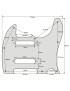 GOLPEADOR ELÉCTRICA TIPO MODELO TELECASTER BLANCO PERLADO 3 CAPAS BLANCO-NEGRO-BLANCO