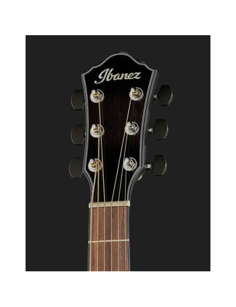 GUITARRA ACÚSTICA IBANEZ 4/4 RECORTADA AEWC400TKS CON PREVIO SUNBURST NEGRO