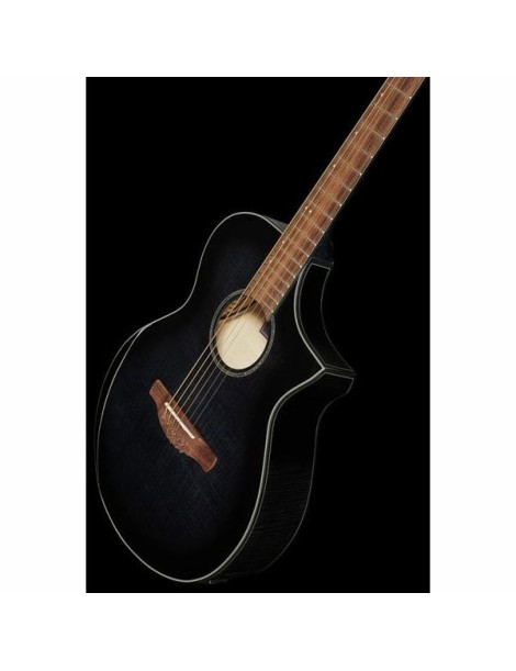 GUITARRA ACÚSTICA IBANEZ 4/4 RECORTADA AEWC400TKS CON PREVIO SUNBURST NEGRO