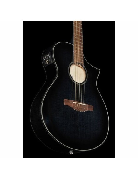 GUITARRA ACÚSTICA IBANEZ 4/4 RECORTADA AEWC400TKS CON PREVIO SUNBURST NEGRO