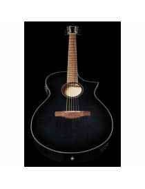 GUITARRA ACÚSTICA IBANEZ 4/4 RECORTADA AEWC400TKS CON PREVIO SUNBURST NEGRO