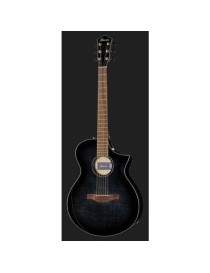 GUITARRA ACÚSTICA IBANEZ 4/4 RECORTADA AEWC400TKS CON PREVIO SUNBURST NEGRO