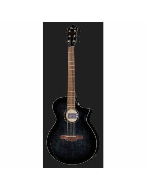 GUITARRA ACÚSTICA IBANEZ 4/4 RECORTADA AEWC400TKS CON PREVIO SUNBURST NEGRO