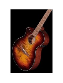 GUITARRA ACÚSTICA IBANEZ 4/4 RECORTADA AEG70LTIH CON PREVIO TIGER BURST ZURDA