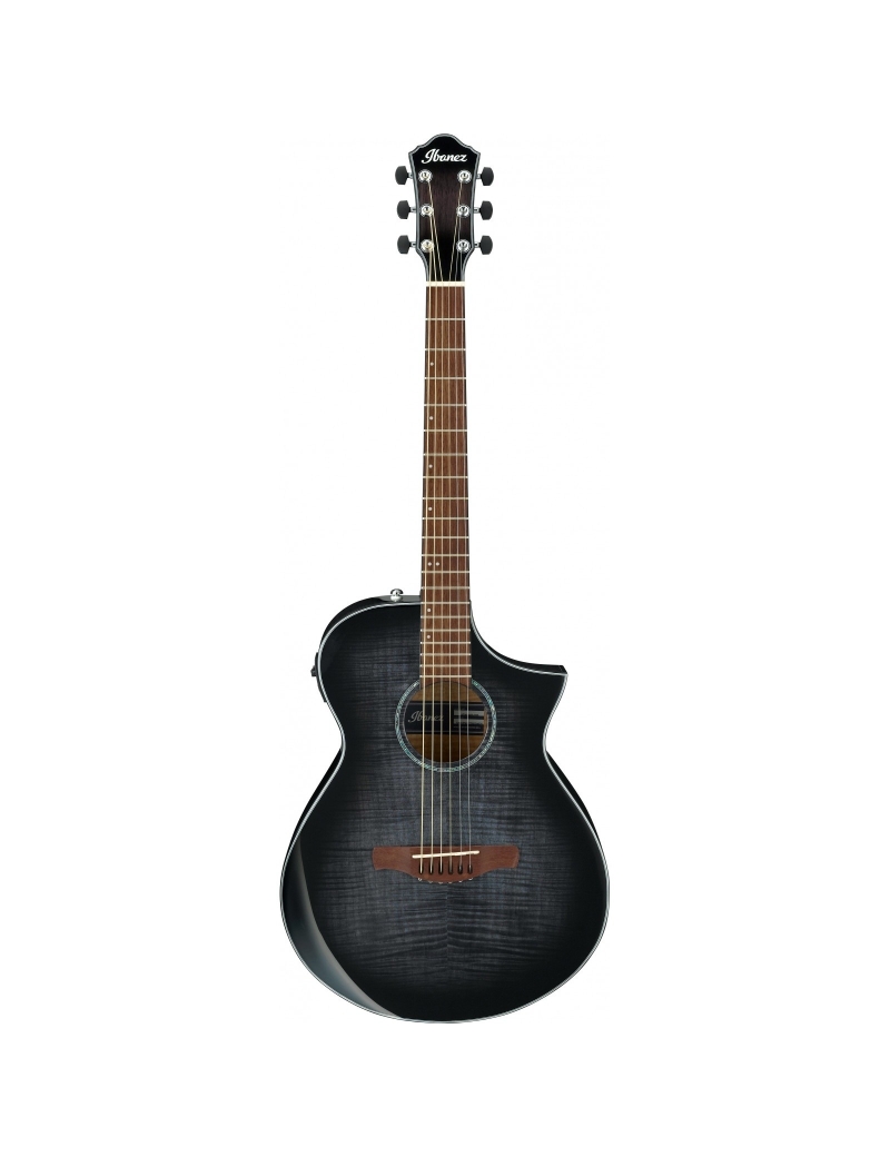 GUITARRA ACÚSTICA IBANEZ 4/4 RECORTADA AEWC400TKS CON PREVIO SUNBURST NEGRO