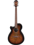 GUITARRA ACÚSTICA IBANEZ 4/4 RECORTADA AEG70LTIH CON PREVIO TIGER BURST ZURDA