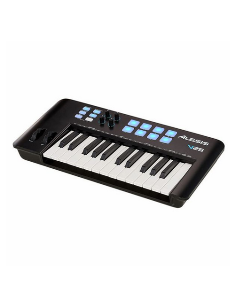 TECLADO CONTROLADOR ALESIS V25 USB/MIDI DE 25 TECLAS Y 8 PADS