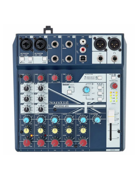 MESA MEZCLA ANALÓGICA SOUNDCRAFT NOTEPAD-8FX 8 CANALES CON EFECTOS USB