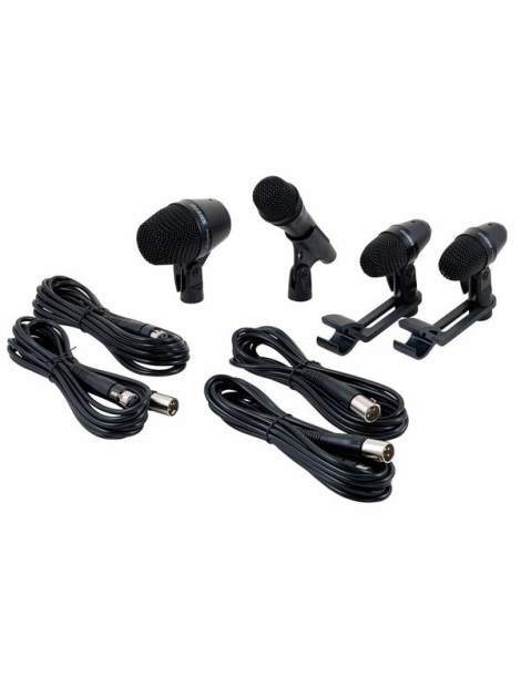 MICRÓFONO PARA BATERÍA KIT 4 SHURE PGADRUMKIT4 CON ACCESORIOS