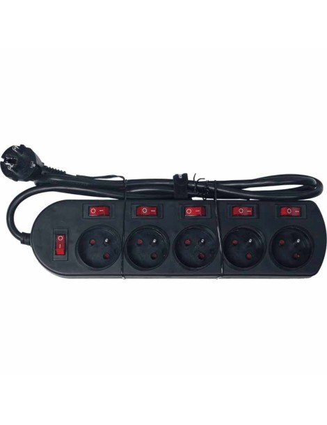 REGLETA 5 UNIDADES CON INTERRUPTOR INDIVIDUAL Y GENERAL LALMULTI-55S