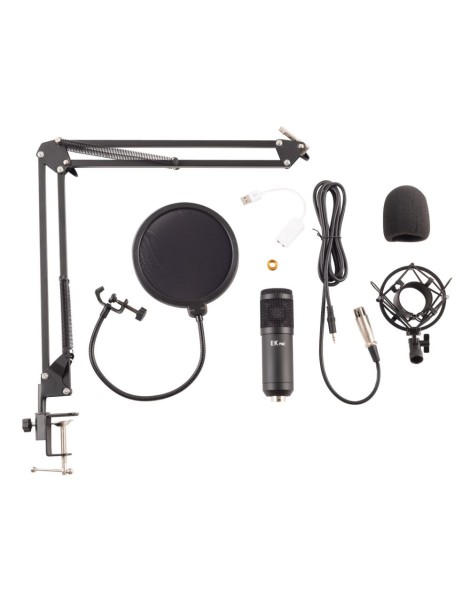 MICRÓFONO ESTUDIO KIT COMPLETO USB CON BRAZO