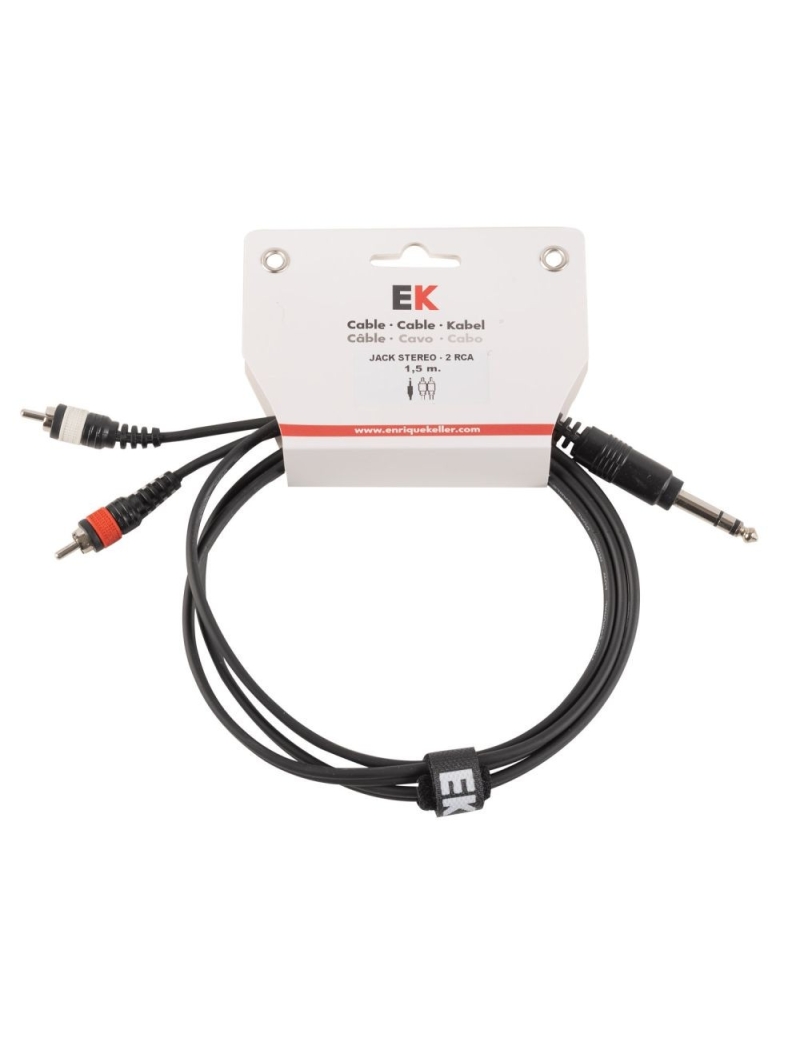 CABLE JACK M ESTEREO - 2 RCA M 1.5 METROS