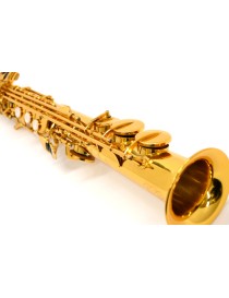 SAXO SOPRANO J.MICHAEL SP-650 SIb LACADO LLAVE DE FA CON ESTUCHE