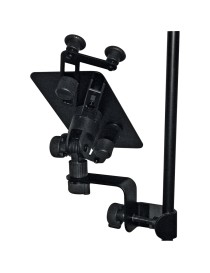 SOPORTE TABLET O IPAD UNIVERSAL QUIK LOK PARA SOPORTE DE MICRÓFONO NEGRO