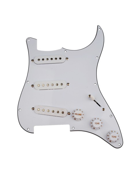 GOLPEADOR DE GUITARRA ELÉCTRICA BLANCO PRECABLEADO SSS